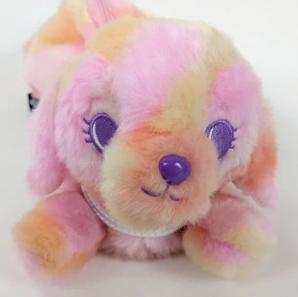 Euc SMIGGLE Fluffy Pink Dog Pencil Case Zippered Tie Dye Kawaii Y2K - Picture 2 of 10